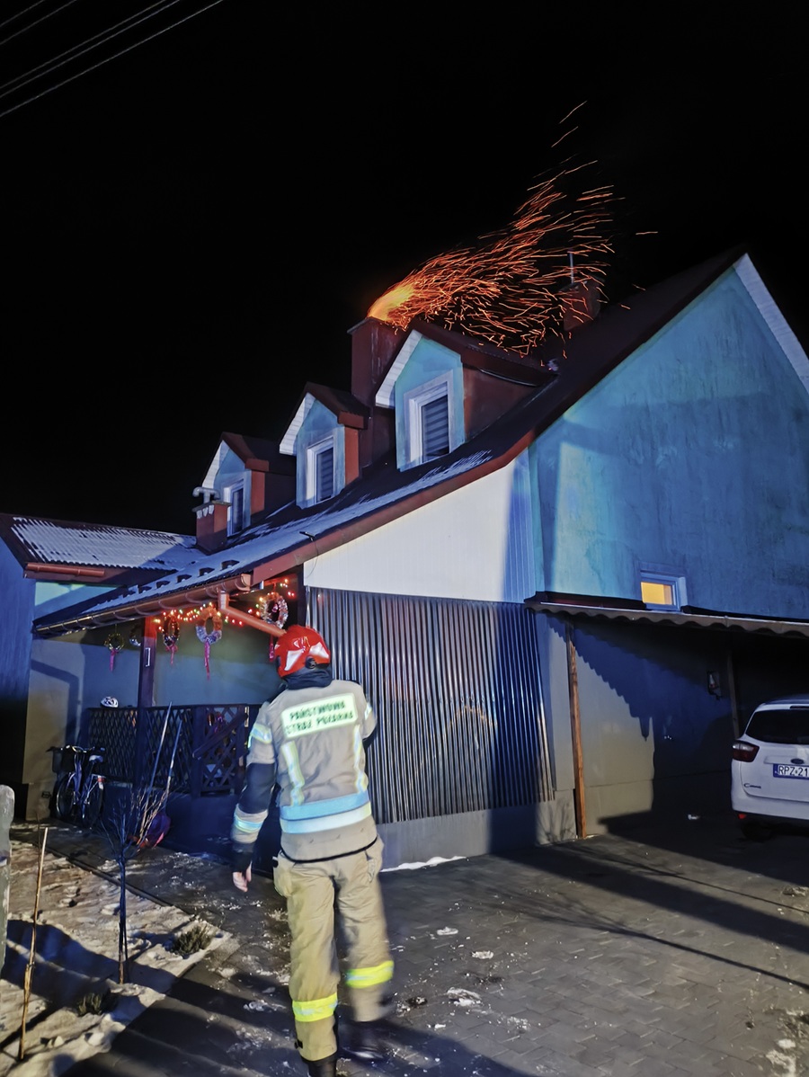Pożar sadzy w Baszni Dolnej