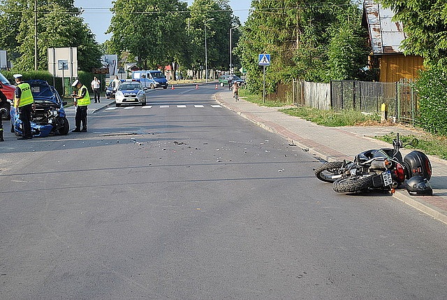 Wypadek w Lubaczowie. Ranny 38-letni motocyklista trafił do szpitala