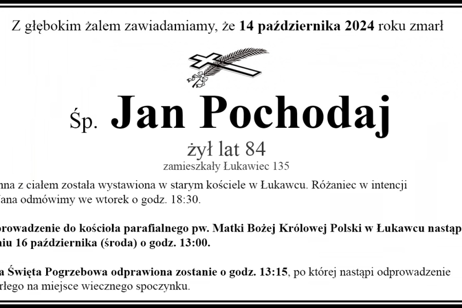 Zmarł Jan Pochodaj