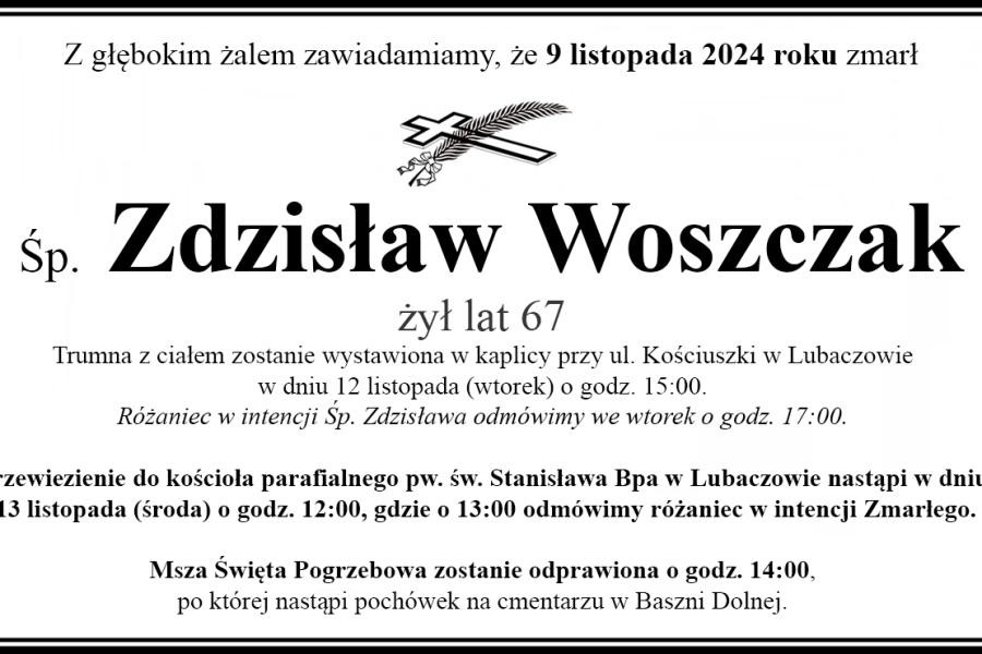 Zmarł Zdzisław Woszczak