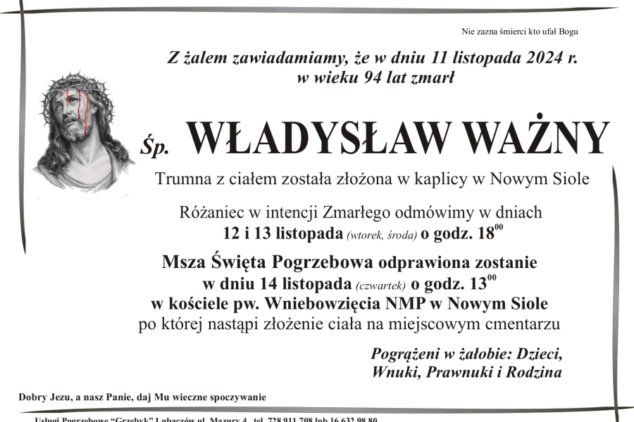 Zmarł Władysław Ważny