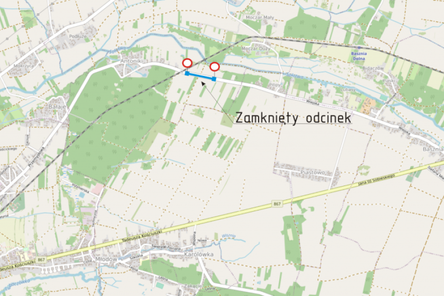 Uwaga! Wkrótce zostanie zamknięty dla ruchu odcinek drogi Antoniki – Pilipy