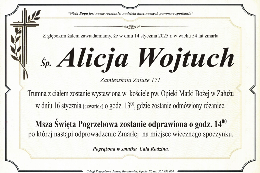 Zmarła Alicja Wojtuch [54 lata]
