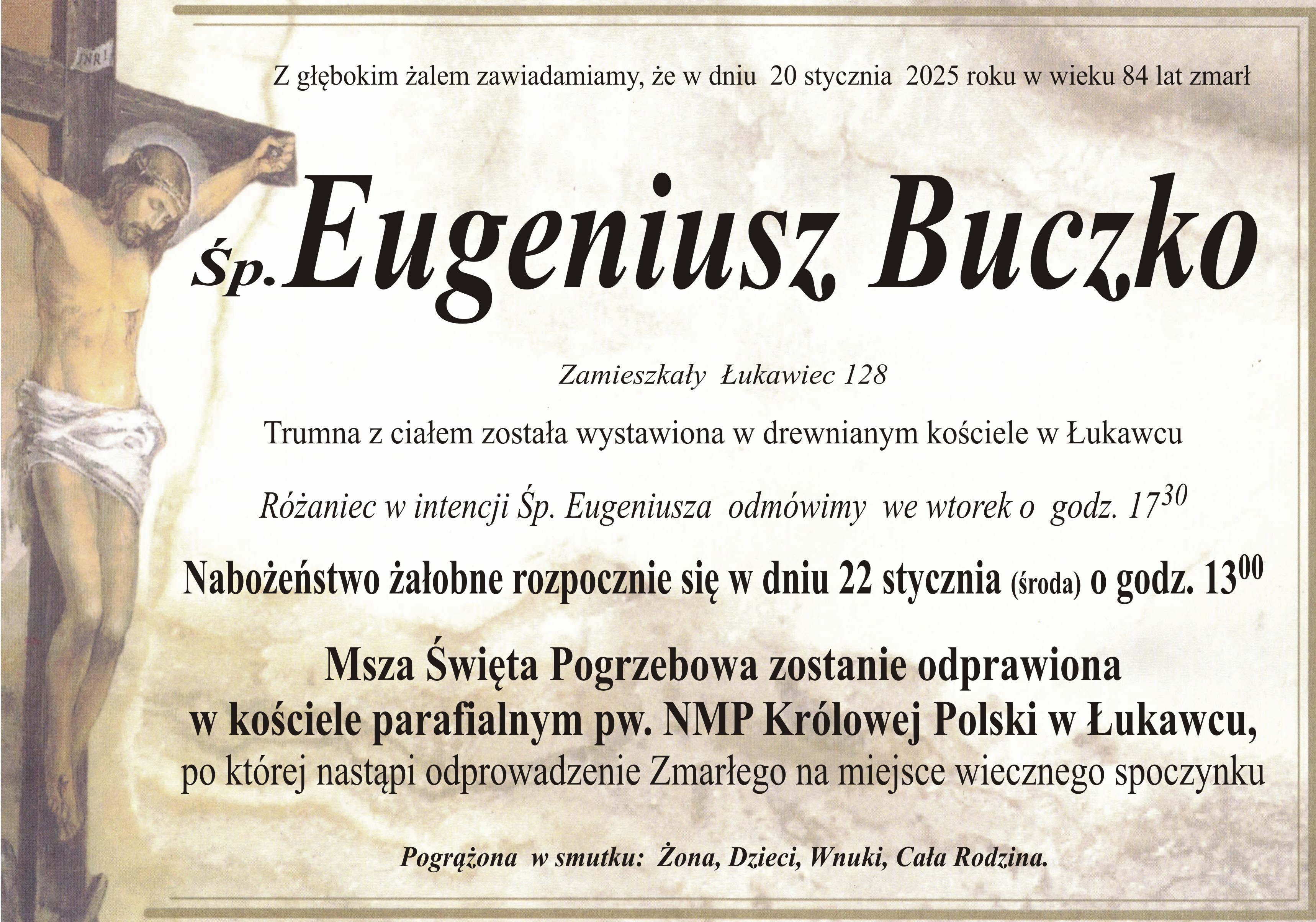 Zmarł Eugeniusz Buczko [84 lata]
