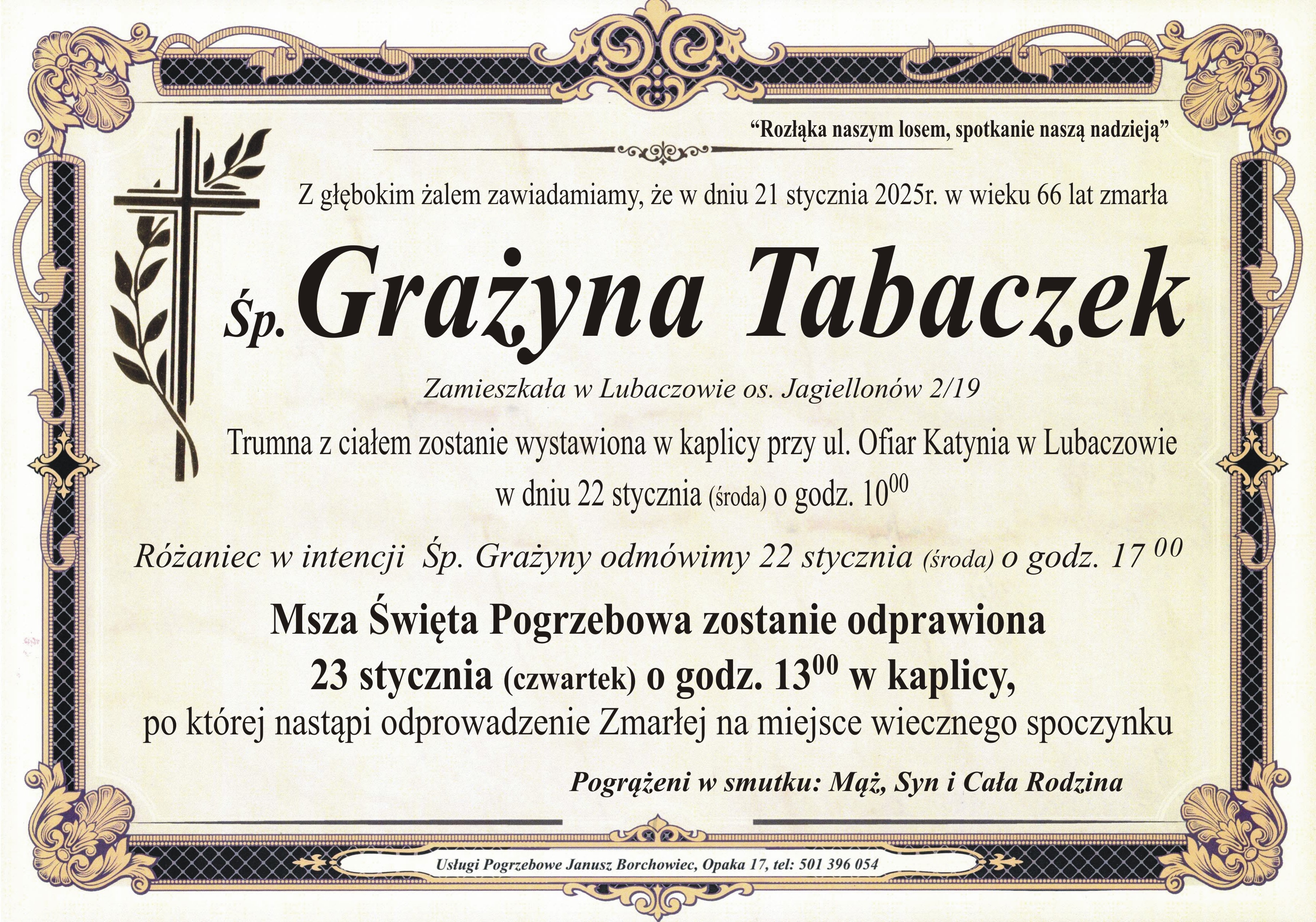 Zmarła Grażyna Tabaczek [66 lat]