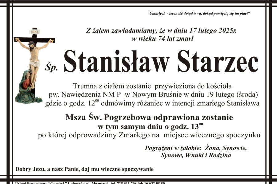 Zmarł Stanisław Starzec [74 lata]