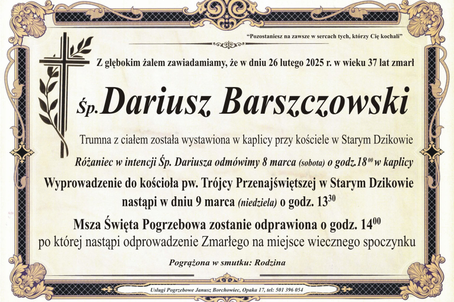 Zmarł Dariusz Barszczowski [37 lat]