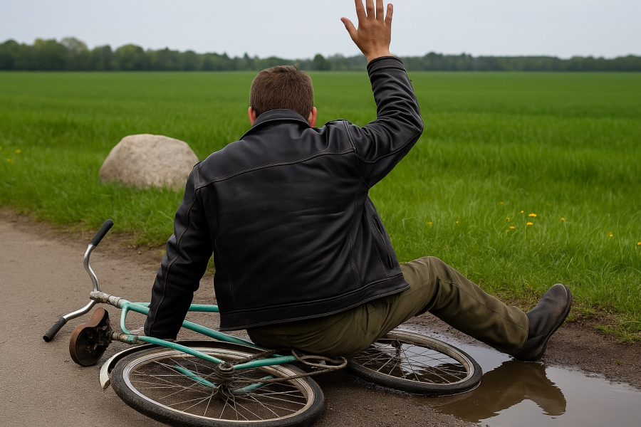 Pijany rowerzysta prawie uderzył w radiowóz Straży Granicznej