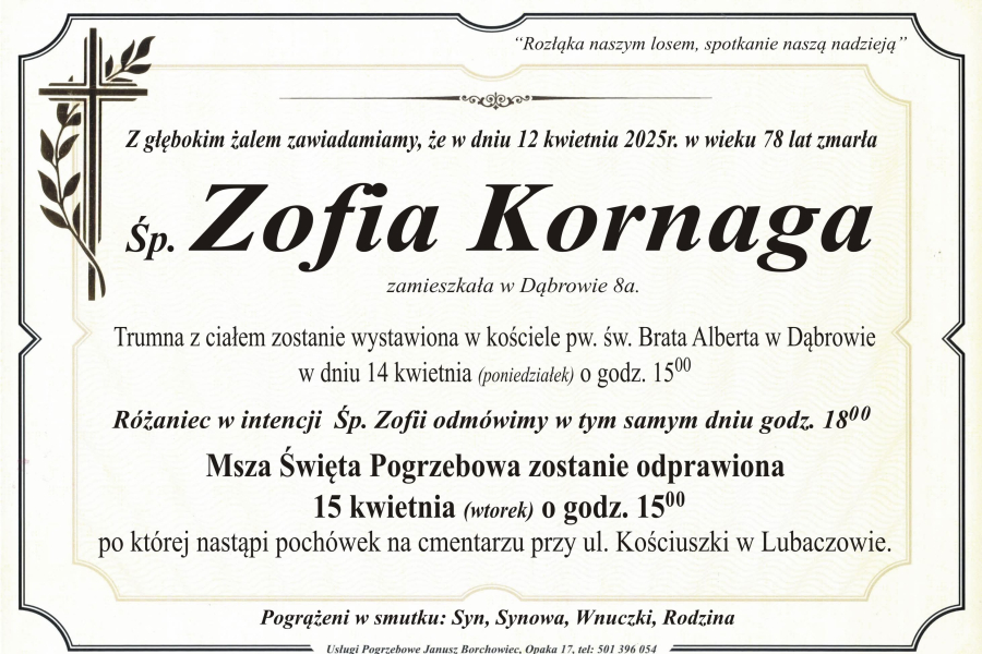 Zmarła Zofia Kornaga [78 lat]