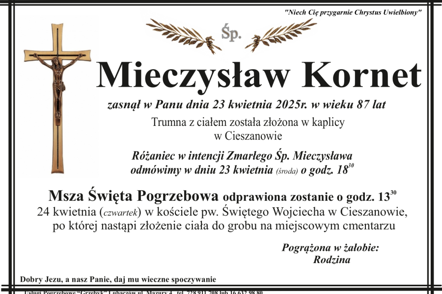 Zmarł Mieczysław Kornet [87 lat]