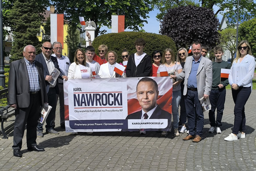 Działacze PiS zachęcali mieszkańców do głosowania na Karola Nawrockiego [ZDJĘCIA]
