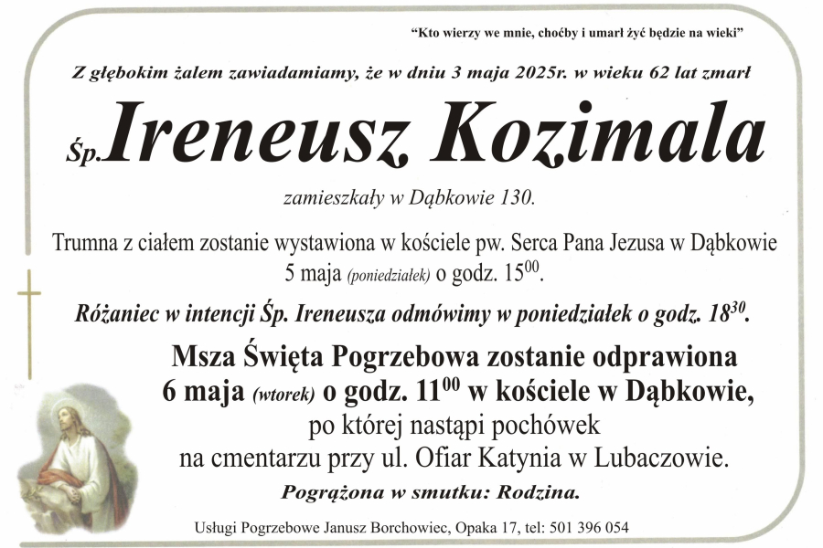 Zmarł Ireneusz Kozimala [62 lata]