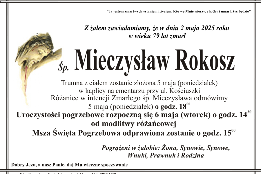 Zmarł Mieczysław Rokosz [79 lat]