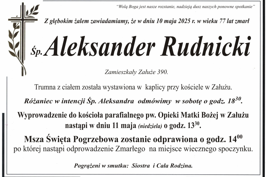 Zmarł Aleksander Rudnicki [77 lat]