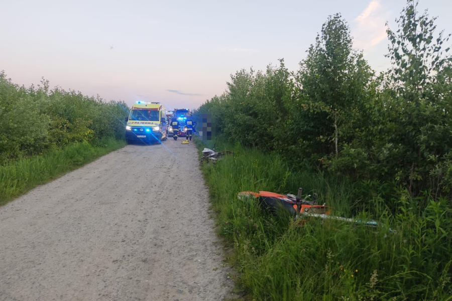 Wypadek motocyklistów w Cewkowie. Na miejscu dwa śmigłowce LPR