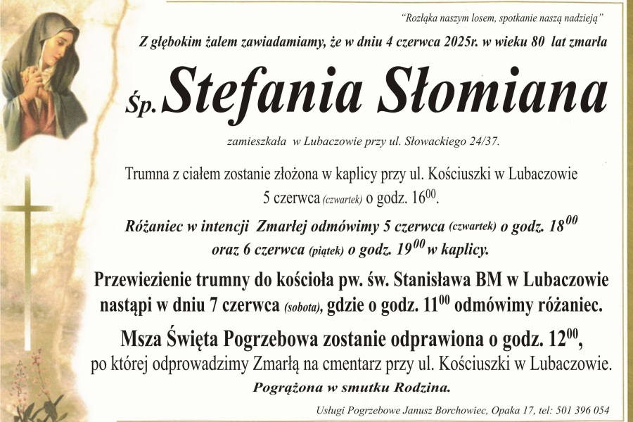Zmarła Stefania Słomiana [80 lat]