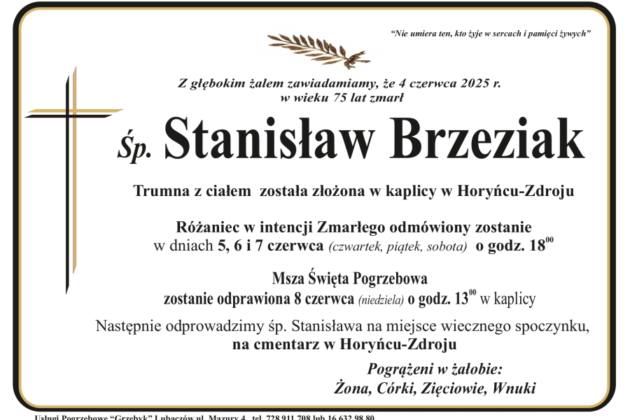 Zmarł Stanisław Brzeziak [75 lat]