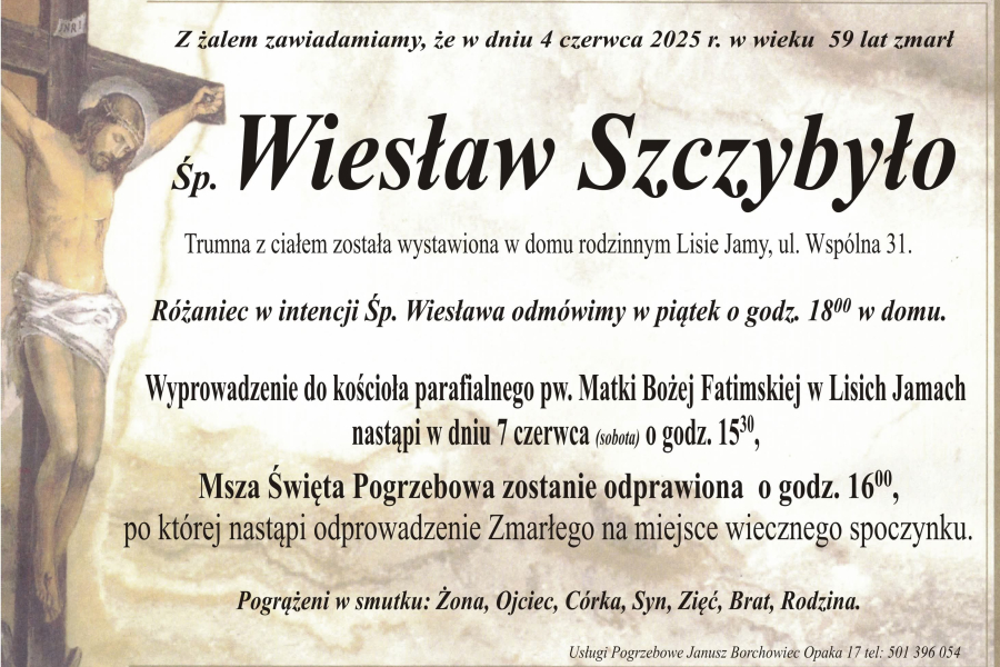 Zmarł Wiesław Szczybyło [59 lat]