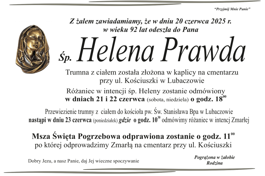 Zmarła Helena Prawda [92 lata]