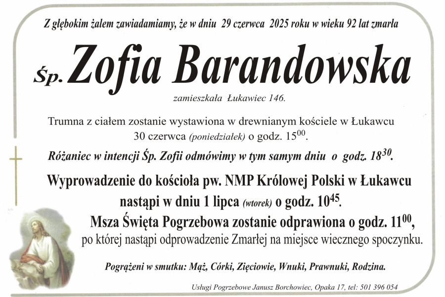 Zmarła Zofia Barandowska [92 lata]