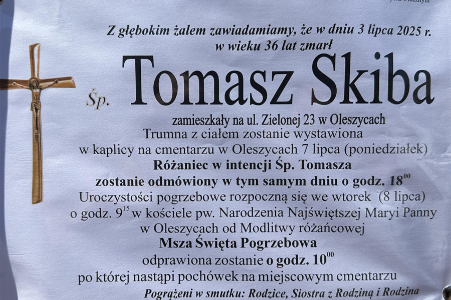 Zmarł Tomasz Skiba [36 lat]