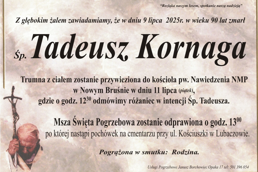 Zmarł Tadeusz Kornaga [90 lat]