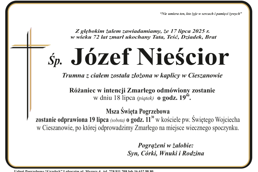 Zmarł Józef Nieścior