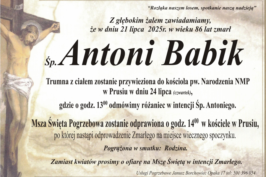 Zmarł Antoni Babik [86 lat]