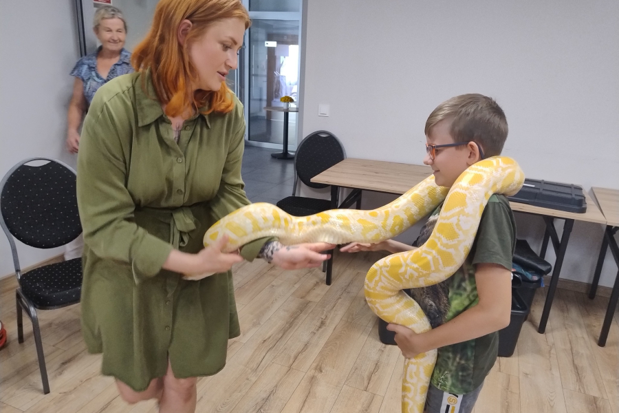 Pytony i teju w Starym Dzikowie. Niezwykłe zajęcia dla dzieci [ZDJĘCIA]