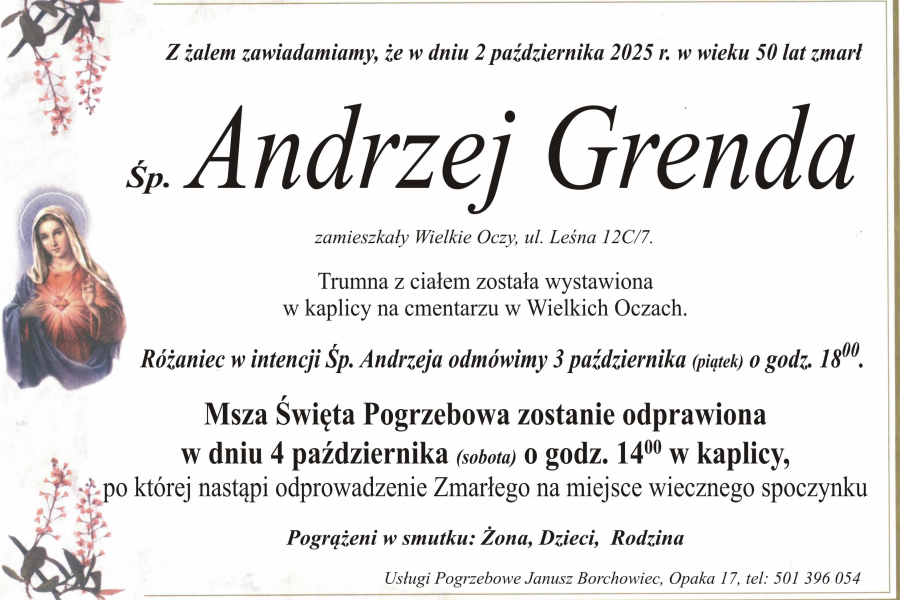 Zmarł Andrzej Grenda [50 lat]