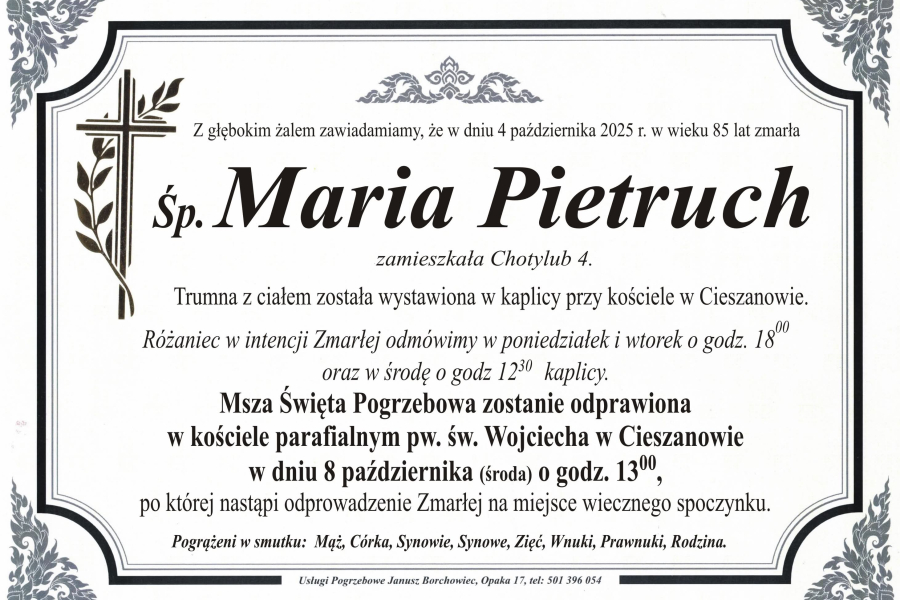 Zmarła Maria Pietruch [85 lat]