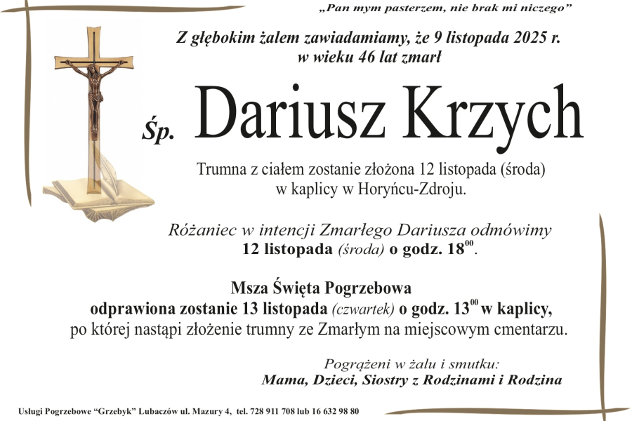 Zmarł Dariusz Krzych [46 lat]