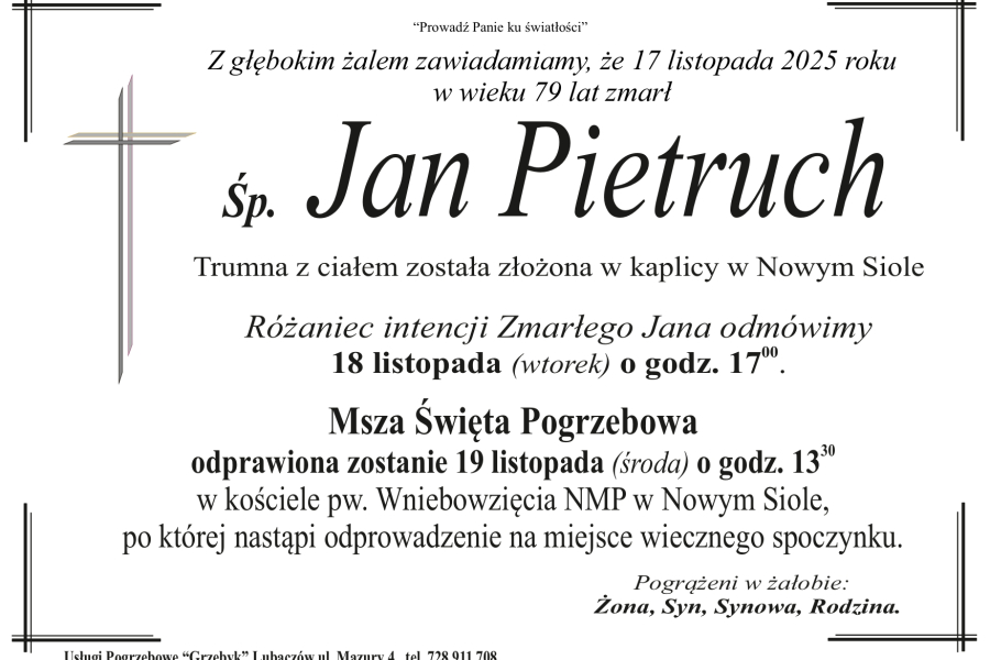 Zmarł Jan Pietruch [79 lat]