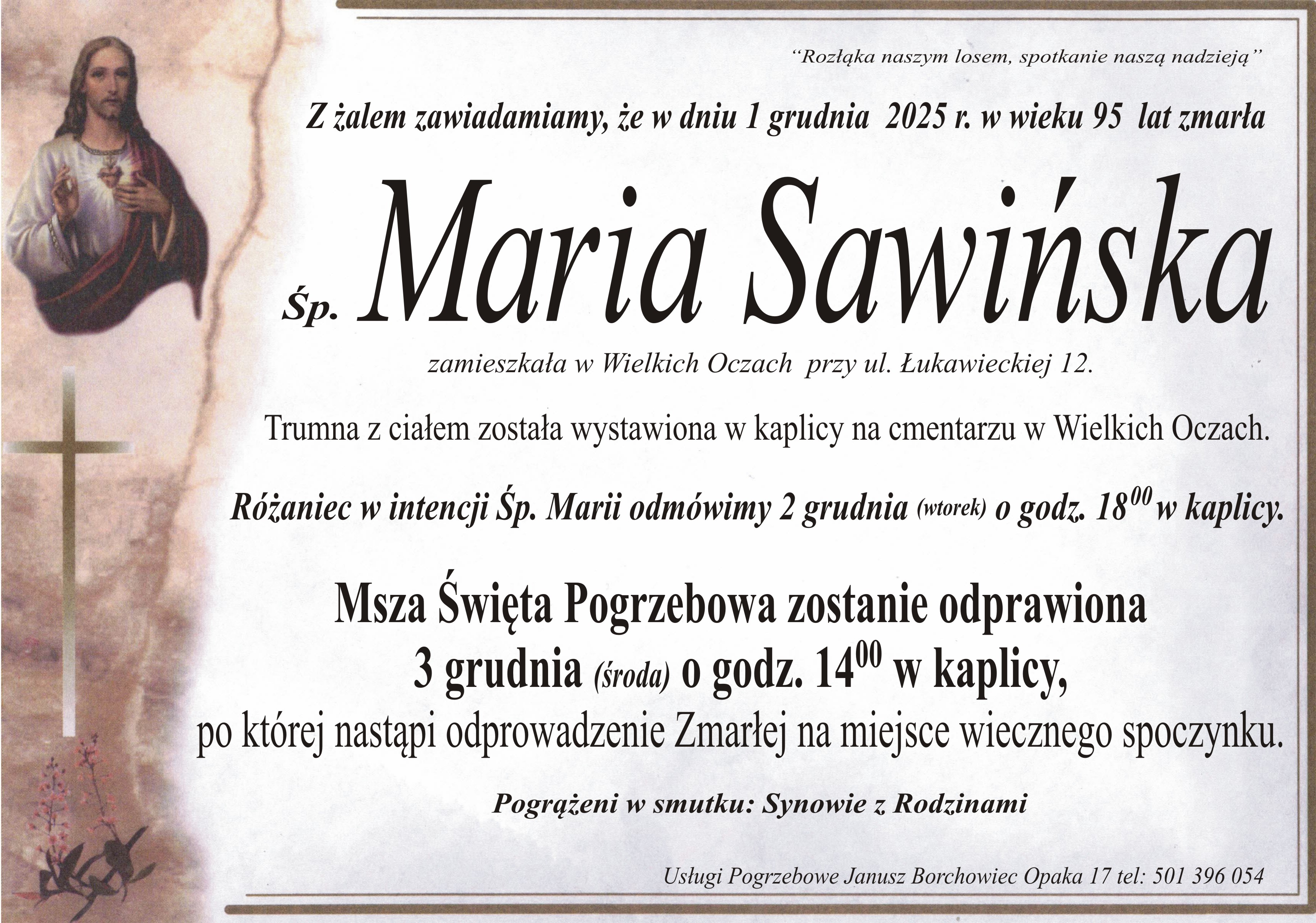 Zmarła Maria Sawińska [95 lat]