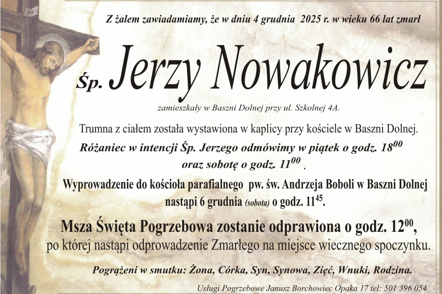 Zmarł Jerzy Nowakowicz [66 lat]