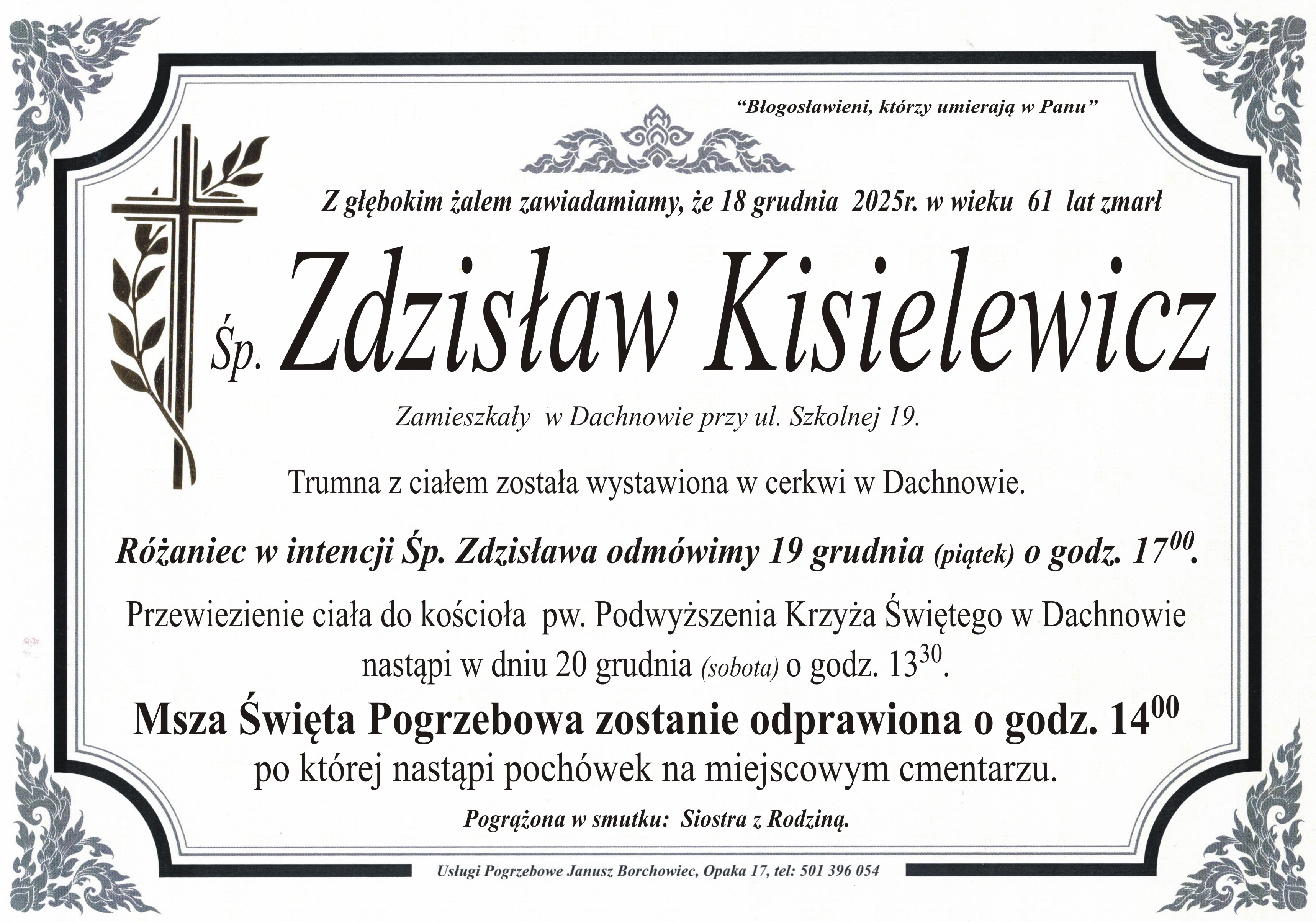 Zmarł Zdzisław Kisielewicz [61 lat]