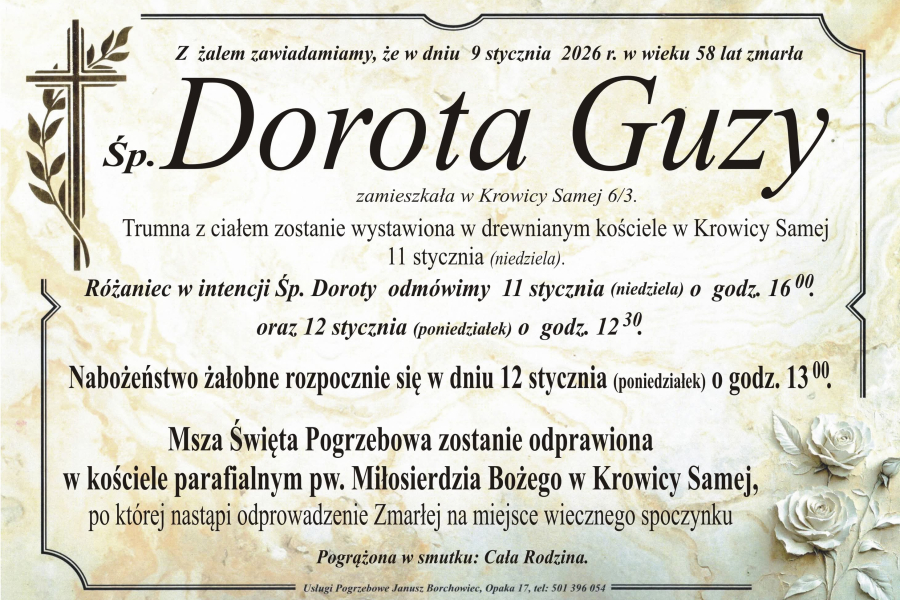 Zmarła Dorota Guzy [58 lat]