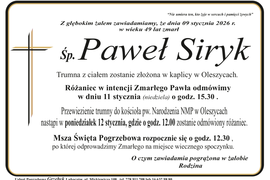 Zmarł Paweł Siryk [49 lat]