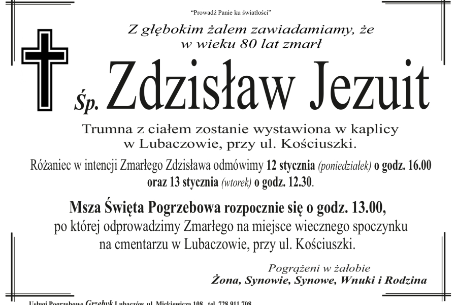 Zmarł Zdzisław Jezuit [80 lat]