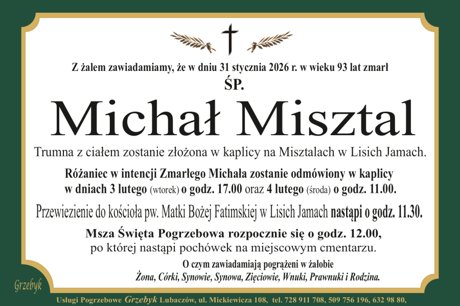 Zmarł Michał Misztal [93 lata]