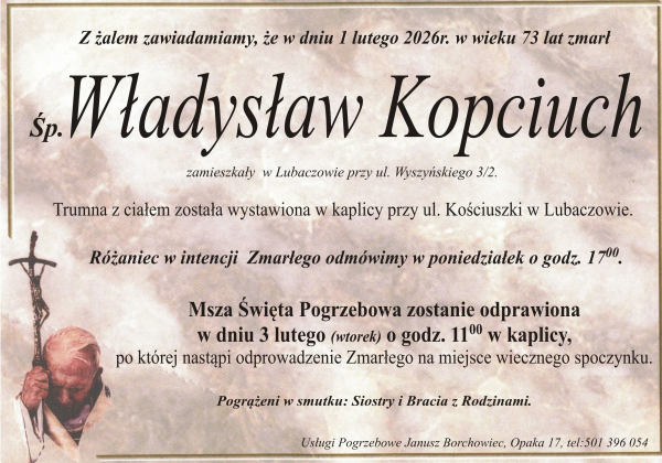 Zmarł Władysław Kopciuch [73 lata]
