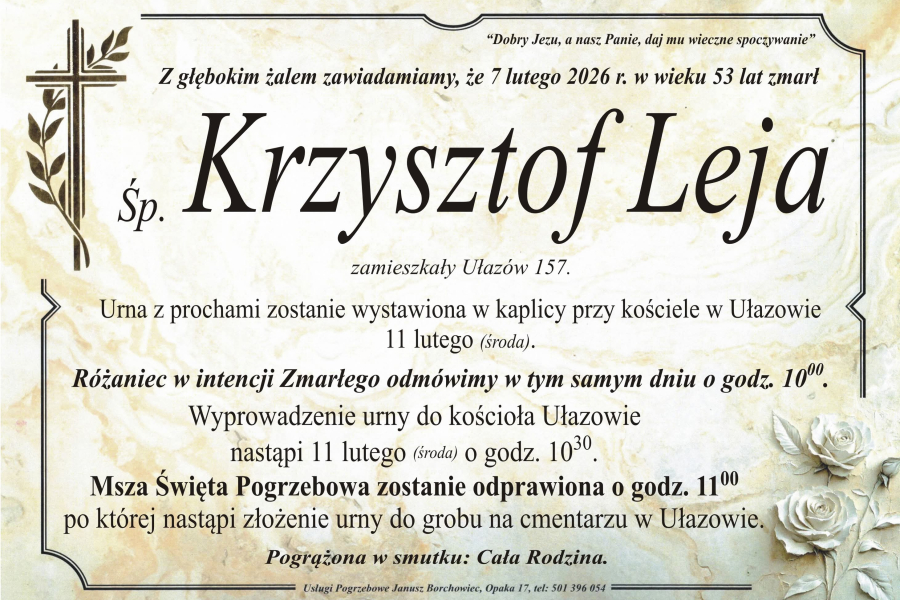 Zmarł Krzysztof Leja [53 lata]