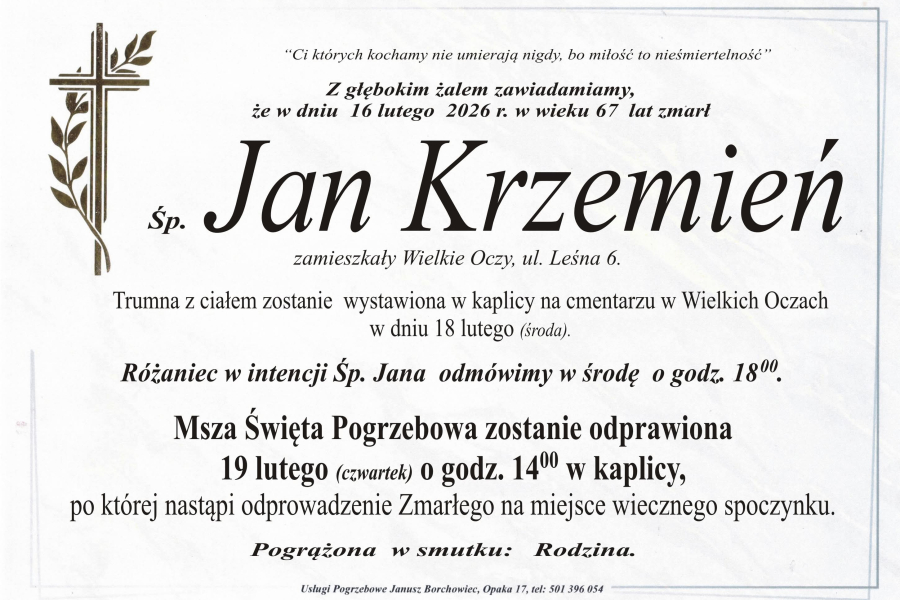 Zmarł Jan Krzemień [67 lat]