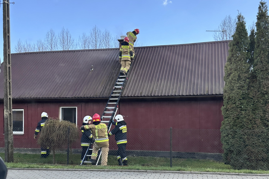 Pożar w Starych Oleszycach. Kilka zastępów straży na miejscu, są utrudnienia w ruchu
