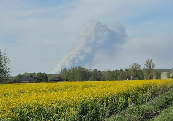 Ogromny pożar lasu w sąsiednim powiecie. Na miejscu ponad 60 zastępów straży pożarnej