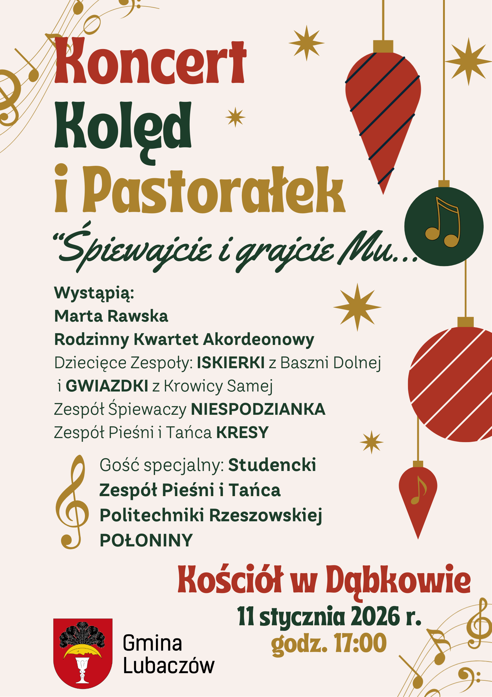 Koncert Kolęd i Pastorałek w Dąbkowie
