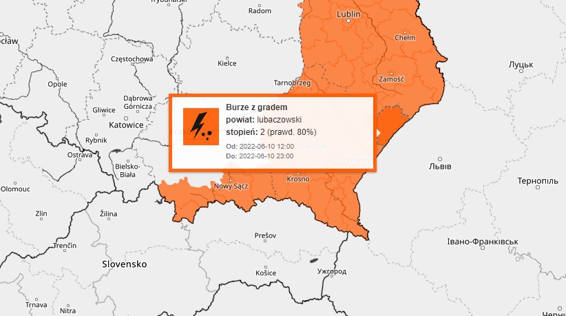 Dziś mogą wystąpić burze z gradem. IMGW wydał ostrzeżenie 2 stopnia