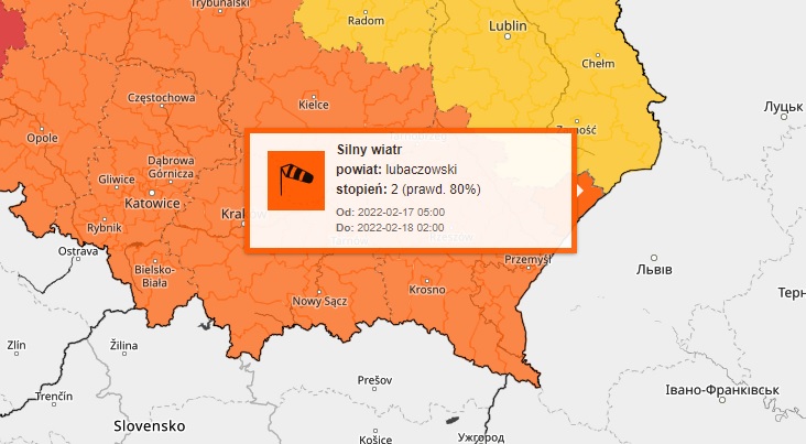 Meteorolodzy ostrzegają przed silnym wiatrem