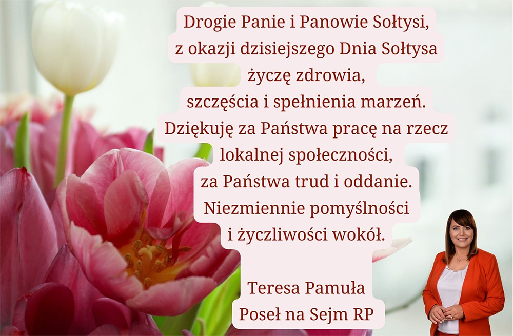 Poseł Teresa Pamuła składa życzenia sołtysom